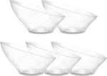 12pack Clear Plastic Serving Bowls for Party,20oz Disposable Serving Bowl,Angled Bowls for Wedding Party Chip, Candy, Salad,Fruit