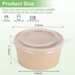 50 Pcs 32 Oz disposable meal prep containers，paper bowls with lids，disposable soup bowls，soup bowls disposable hot/cold，disposable salad bowls with lids， - Image 2