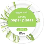Amazon Basics Everyday Paper Plates, 8.62 Inch, Disposable, 100 Count, Packaging May Vary