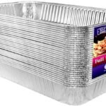 Aluminum Deep Foil Pans Full Size, Large Disposable Roasting & Baking Pan, 21"x13" (20 Pack) Extra Heavy Duty Chafing Trays for Hotels, Restaurants, Caterers, Steam Table, Buffets & Bakeware