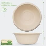 Ecovita 100% Compostable Paper Bowls [16 oz.] – 150 Disposable Bowls Eco Friendly Sturdy Tree Free Liquid and Heat Resistant Alternative to Plastic or Paper Bowls - Image 2