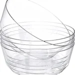 Hioasis 8 Pack Plastic Serving Bowls 128oz Clear Plastic Bowls Heavy Duty Disposable Serving Bowls for Party Snack & Salad & Candy & Bar Buffet
