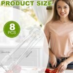 8 PCS Plastic Serving Tongs, 6.3 Inches Disposable Clear Tongs, Kitchen Small Serving Utensil Tongs for Party Catering Buffet Bakery Salad Cookies Ice - Image 2