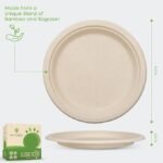Ecovita 100% Compostable Paper Plates [9 in.] – 150 Disposable Plates Eco Friendly Sturdy Tree Free Liquid and Heat Resistant Alternative to Plastic or Paper Plates - Image 2