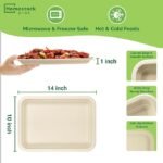 Disposable Plates 14 Inch Paper Tray -50 Pack Disposable Food Trays - Heavy Duty Large Paper Plates Compostable Sugarcane Platters Trays for Crawfish, Lobster, BBQ, Parties & Holiday FeastsTP - Image 2