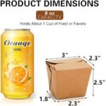 DEAYOU 100 Pack Mini Chinese Take Out Boxes, 8 OZ Kraft Paperboard Food Containers, Stackable Asian To Go Boxes for Meal Prep, Restaurants, Party, Leak and Grease Resistant, Microwaveable, Half Pint - Image 2
