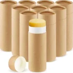 10 Pcs 75g/2.5oz Paperboard Deodorant Tubes Refillable Cardboard Tubes Empty Solid Perfume Container Lotion Sticks Jars for DIY Cosmetic Samples Deodorant - Brown