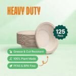 Stack Man Paper Bowls, 100% Compostable Disposable Soup Bowl [125-Pack] 12 oz. Heavy Duty, Eco-Friendly, Biodegradable Bagasse Hot Food Plates and Bowls - Natural Brown (BPI Certified) (PFAS-Free) - Image 2