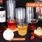 KesaPlan 100 Pcs Disposable Stemless Glasses 12oz Crystal Plastic Wine Glasses Clear Classic Cup for Meeting Weddings Birthdays Cocktail Christmas Party Supplies - Image 2