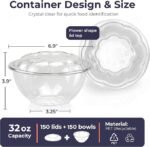 Fit Meal Prep 150 Pack 32 oz Disposable Plastic Clear Salad Bowls with Airtight Lids - To Go for Lunch, Takeout, Party, Catering, Picnic Visit the Fit Meal Prep Store - Image 2